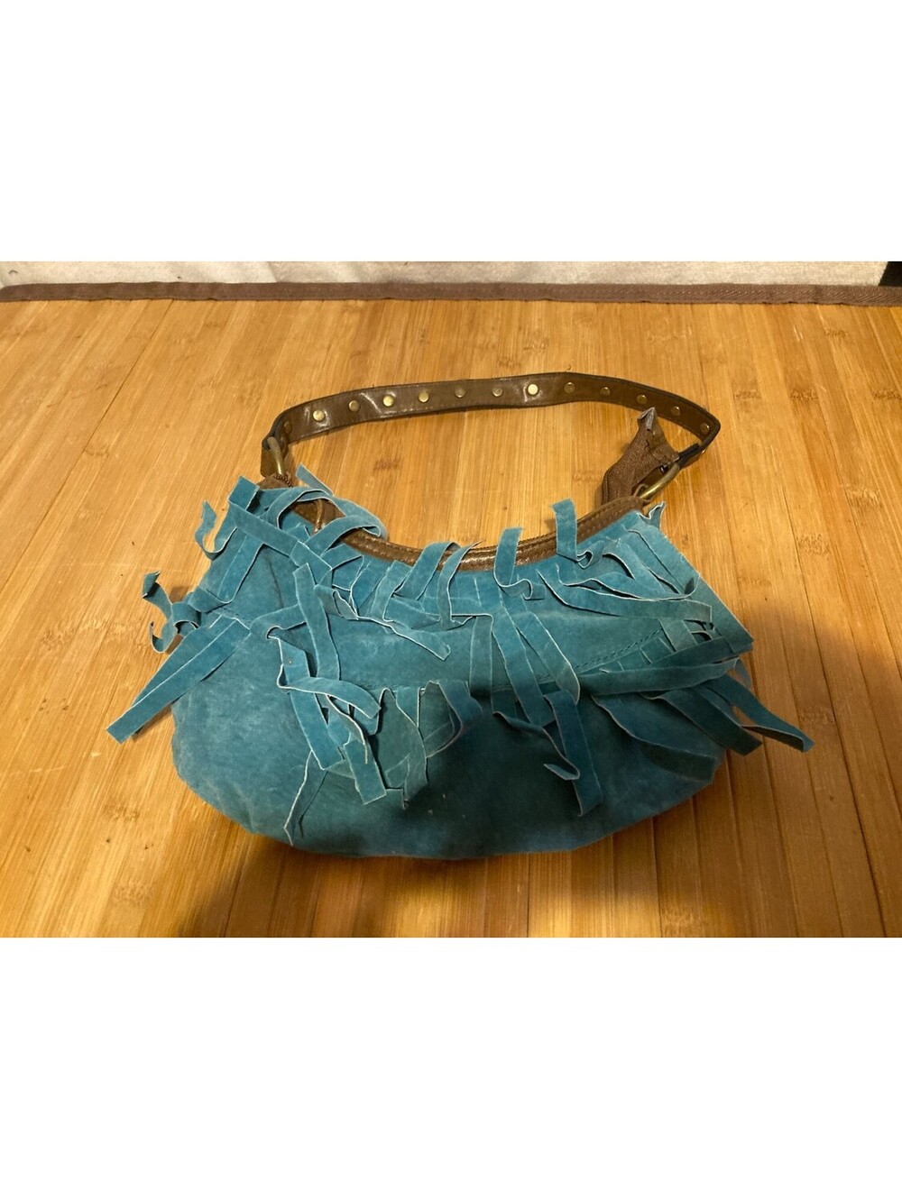 Limited Too Fringe Shoulder Bag Purse Blue Studded Strap S Girls
